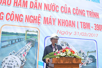 Ông Nguyễn Lương Am – Chủ tịch HĐQT Công ty CPXD 47 tham dự buổi lễ và phát lệnh vận hành TBM 390E